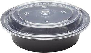 CONTAINER PLAST 32 OZ. BLK W/CLEAR LID 150/CS.