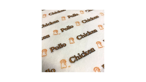 12 X11 PARCHMENT PAPER CHICKEN PRINT 5/1000