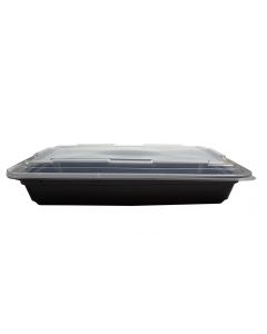 9 X 9 1 COMPARTMENT PP CONTAINER BLACK BASE CLEAR TOP 150/CS