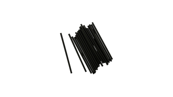 COCKTAIL PLASTIC STRAW BLACK 5.75 UNWRAP 10/250