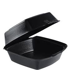6" X 6" BLACK FOAM HINGED CONTAINER 500/CS