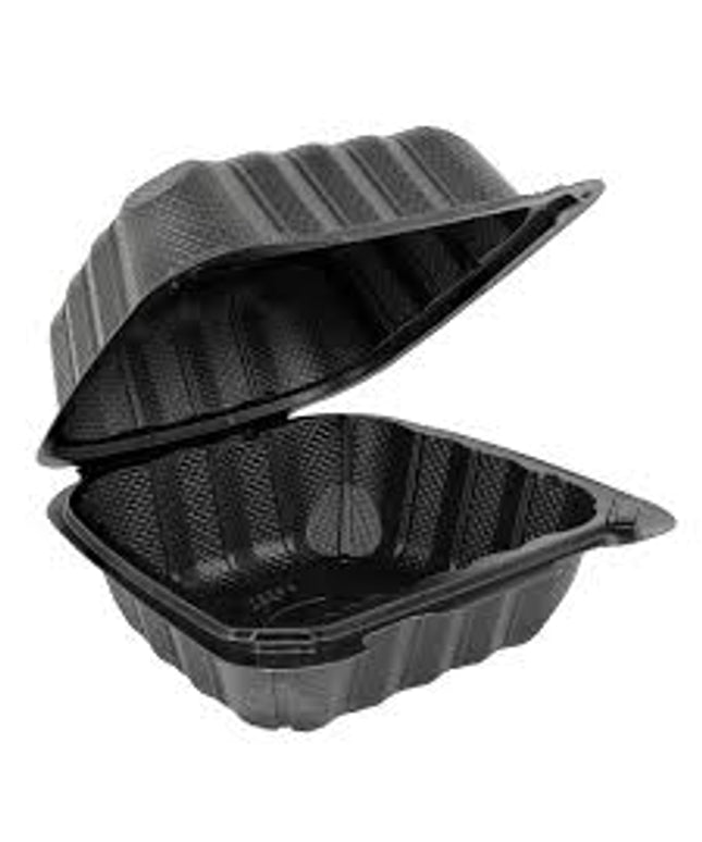 6" X 6'' PET HINGED CONTAINER 1 COMPARTMENT 4/125 CT