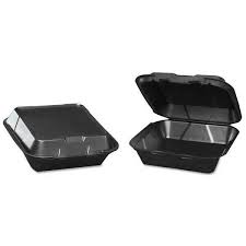 8 IN CONTAINER FOAM HINGED BLACK 1 COMP. 200/CS.