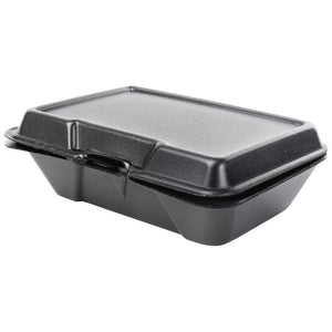 9.25" X 6.38" BLACK FOAM HINGED CONTAINER 200/CS