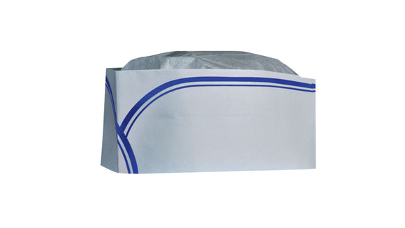 CAP PAPER BLUE STRIPE 100/CS.
