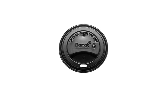 KARAT SIPPER DOME LID BLACK 10-24 OZ. FOR HOT CUP 1000/CS.