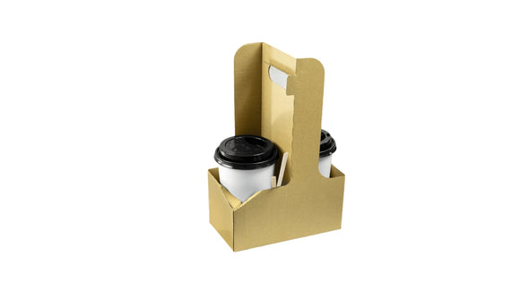 2-CUP KRAFT CUP CARRIER W/HANDLE 10-32 OZ 250/CS