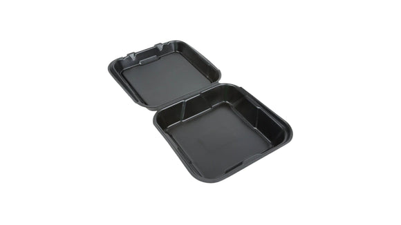 9 INCH BLACK CONTAINER FOAM HINGED 1 COMP. 200/CS
