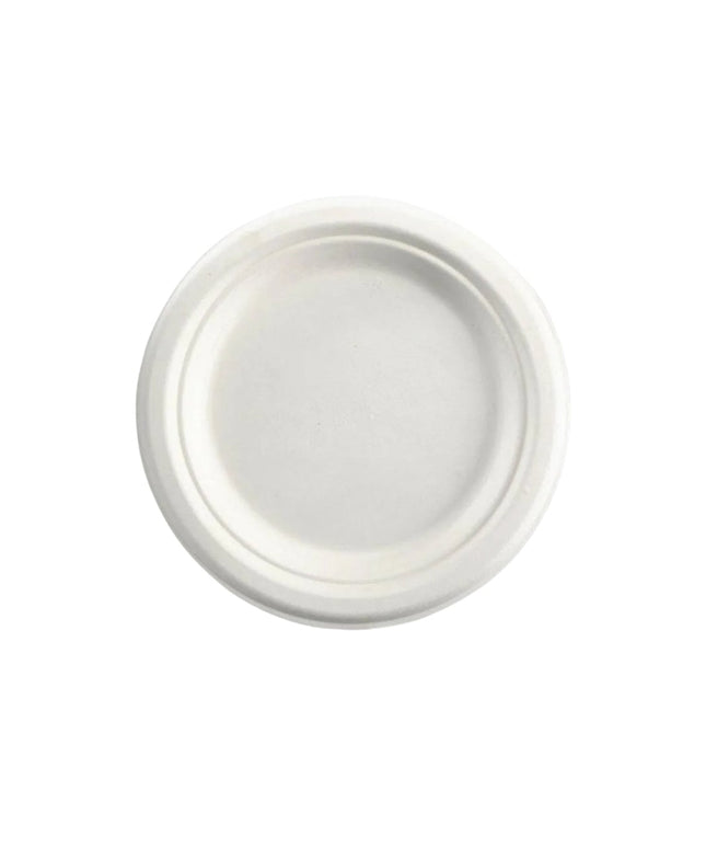 6" SUGARCANE WHITE ROUND PLATE 1000/CS