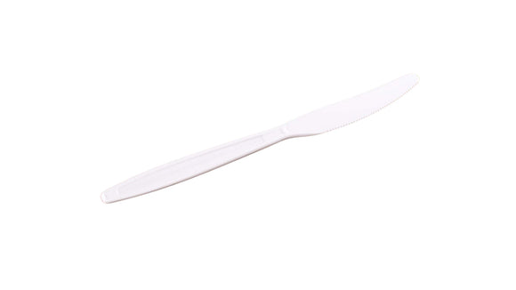CUTLERY WRAPPED KNIFE HVY DTY WHITE 1000/CS