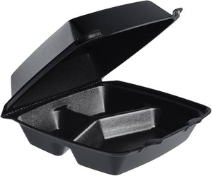 8 INCH CONTAINER FOAM BLACK 3 COMP.200/CS.