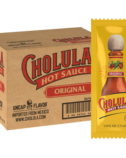 SAUCE HOT CHOLULA PACKETS 200/7 GRS.
