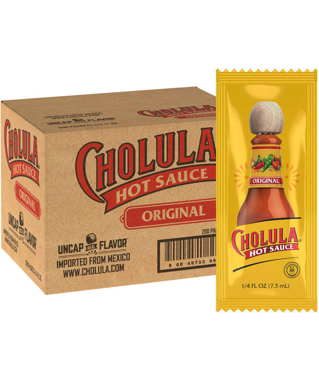 SAUCE HOT CHOLULA PACKETS 200/7 GRS.