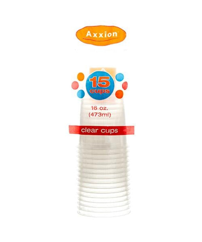 AXXION CLEAR PLASTIC CUP 16 OZ 50/15