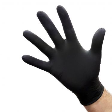 NO POWDER BLACK LATEX GLOVES SMALL 10/100 CS