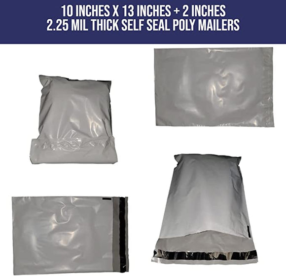 10in x 13in +2in (1000 Bags/case) 2.25 MIL Poly Mailers