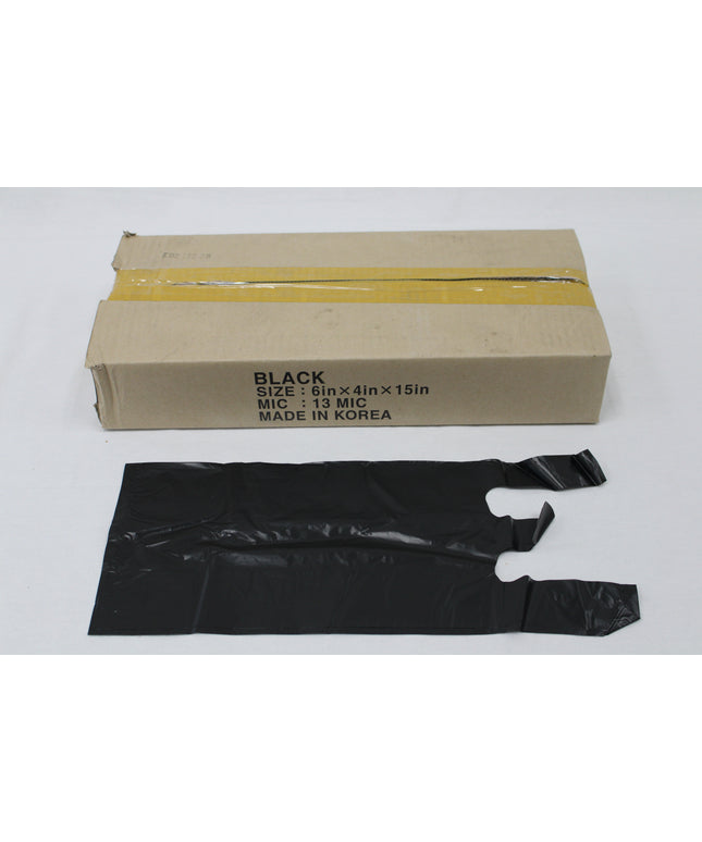 6X4X15 BLACK T SHIRT BAG