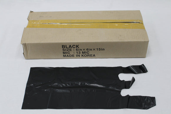 6X4X15 BLACK T SHIRT BAG