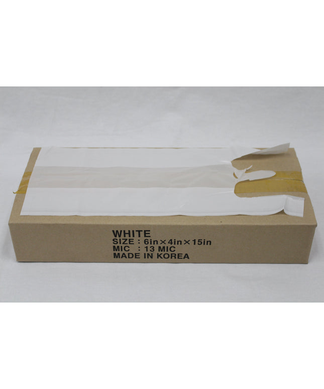 6X4X15 WHITE T-SHIRT BAG