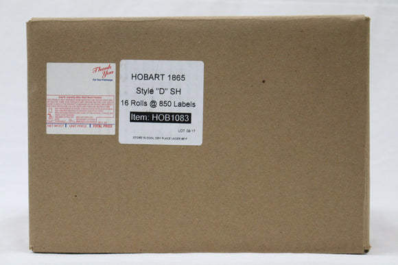 LABEL HOBART1865 STYLE ''D'' SH 16/850