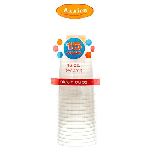 AXXION CLEAR PLASTIC CUP 16 OZ 50/15