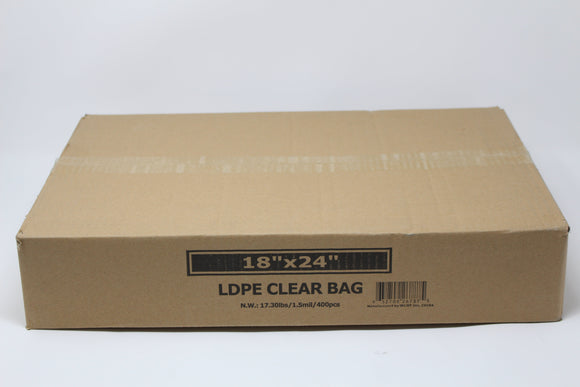 18 X 24 L.D. CLEAR BAGS 400/CS.