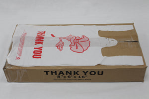 8X6X16 WHITE T-SHIRT BAG