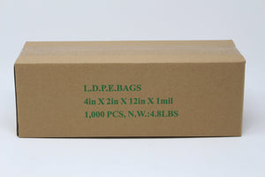 4 X 2 X 12 L.D. CLEAR BAG 1.5 MIL 1000/CS.