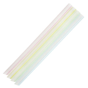 STRAWS PLAST BOBA 9'' DIAGONAL CUT MIXED COLOR  40/40