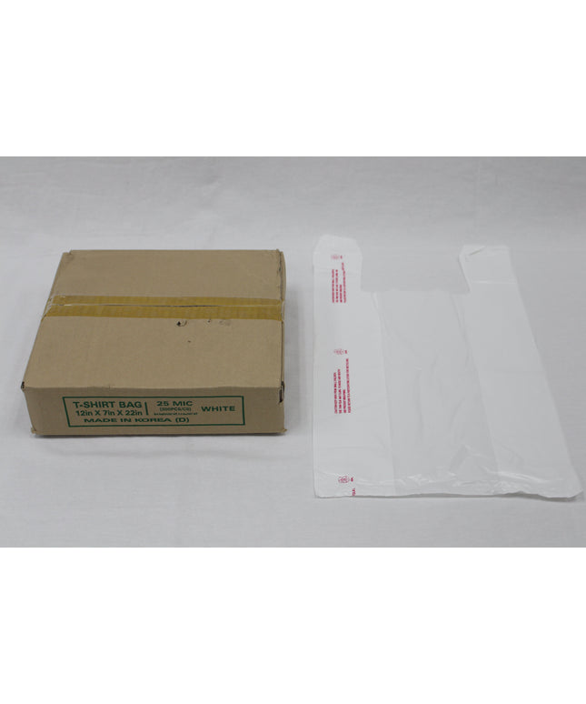 12 X 7 X 22 T-SHIRT BAG 25 MIC 300/CS